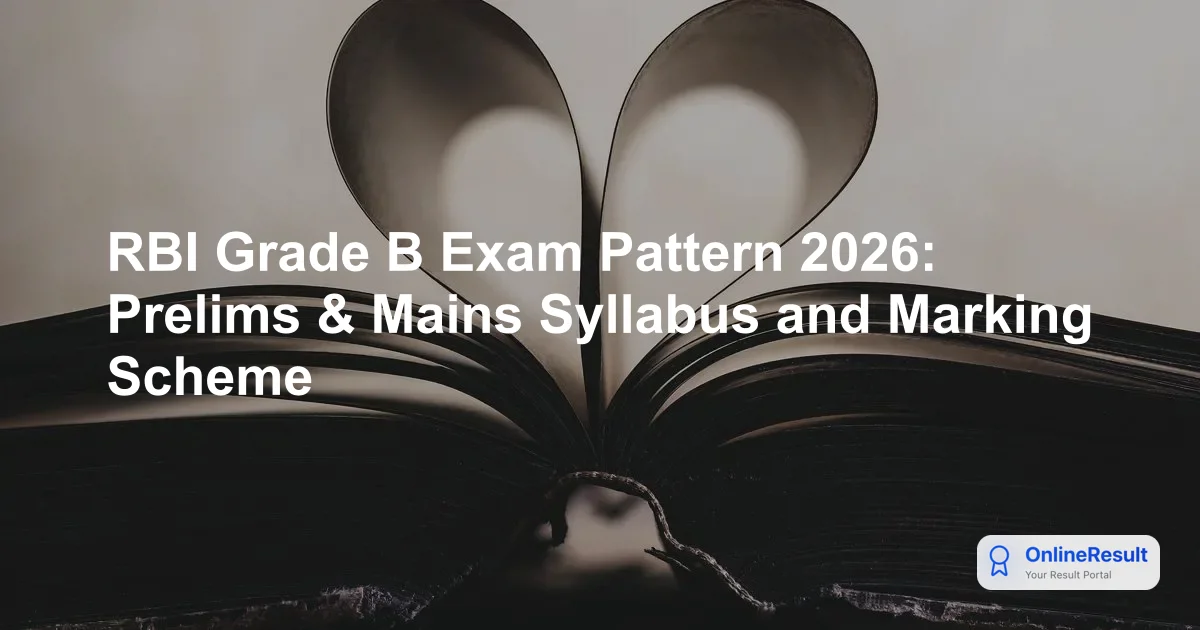 RBI Grade B Exam Pattern 2026: Prelims & Mains Syllabus and Marking Scheme