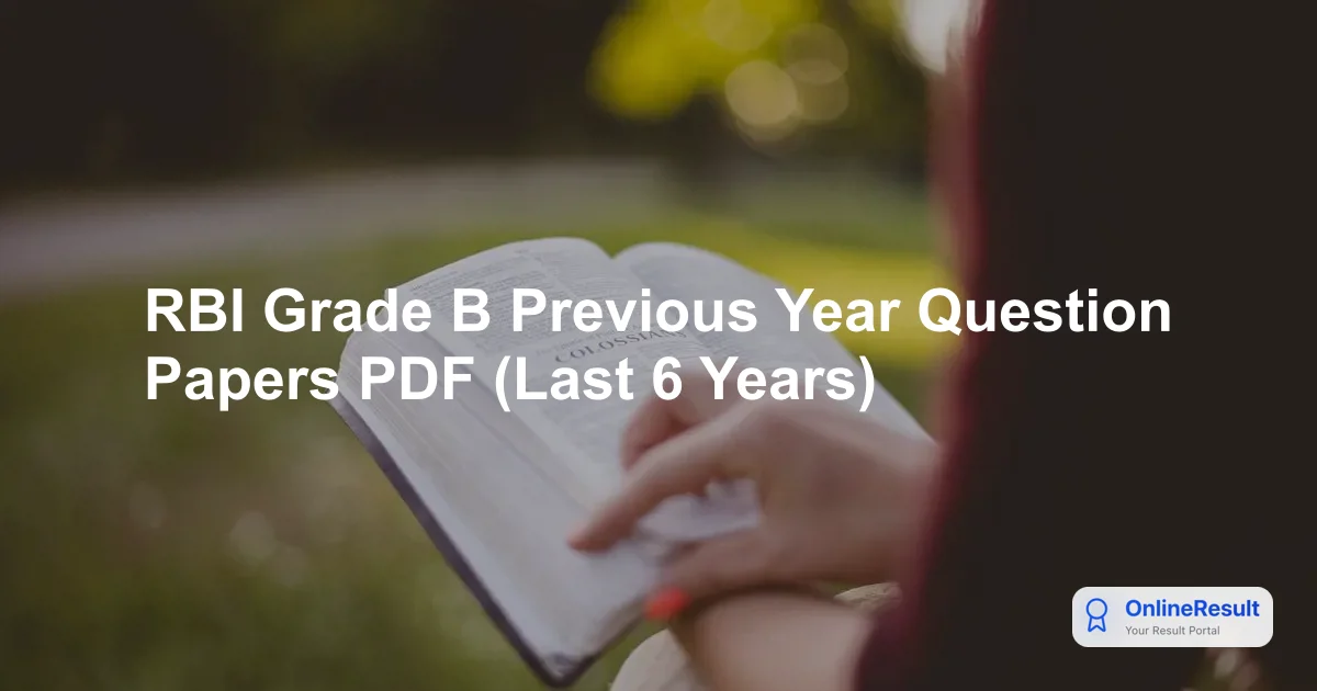 RBI Grade B Previous Year Question Papers PDF (Last 6 Years)