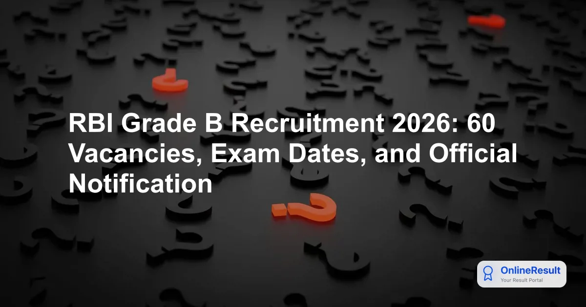 RBI Grade B Recruitment 2026: 60 Vacancies, Exam Dates, and Official Notification