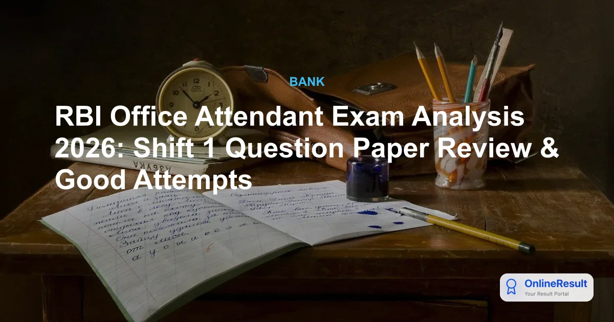 RBI Office Attendant Exam Analysis 2026: Shift 1 Question Paper Review & Good Attempts