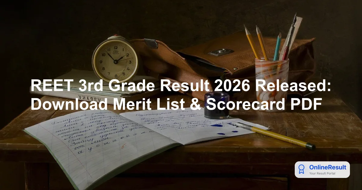 REET 3rd Grade Result 2026 Released: Download Merit List & Scorecard PDF