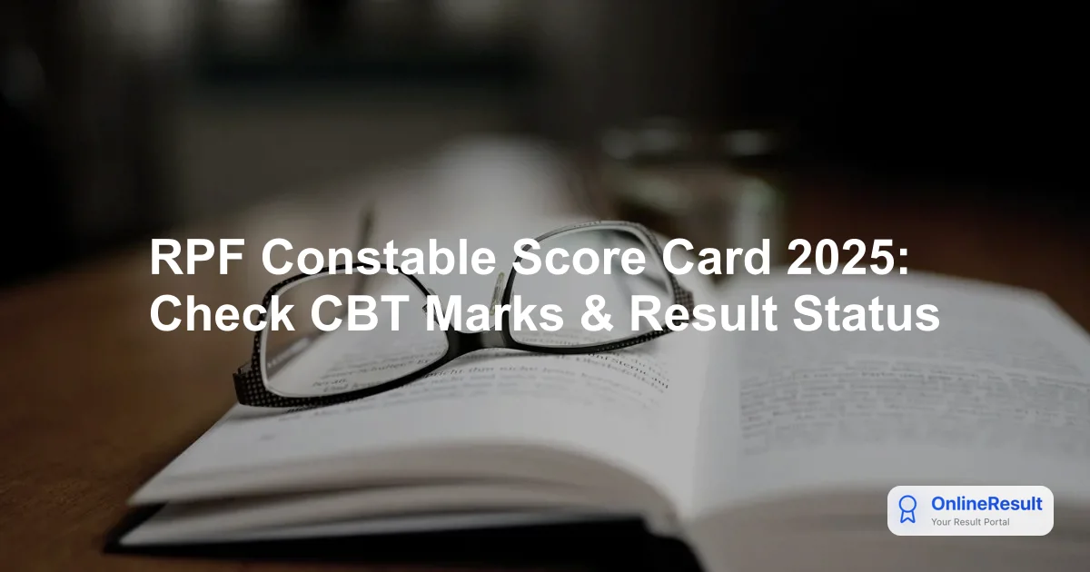 RPF Constable Score Card 2025: Check CBT Marks & Result Status