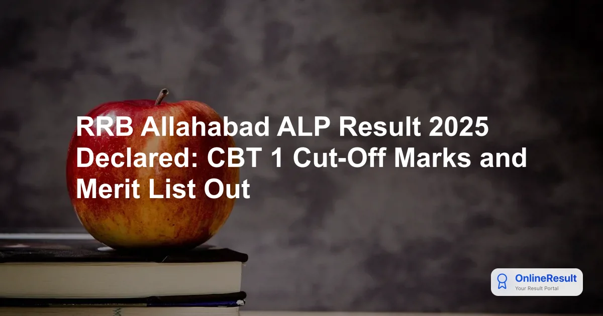 RRB Allahabad ALP Result 2025 Declared: CBT 1 Cut-Off Marks and Merit List Out