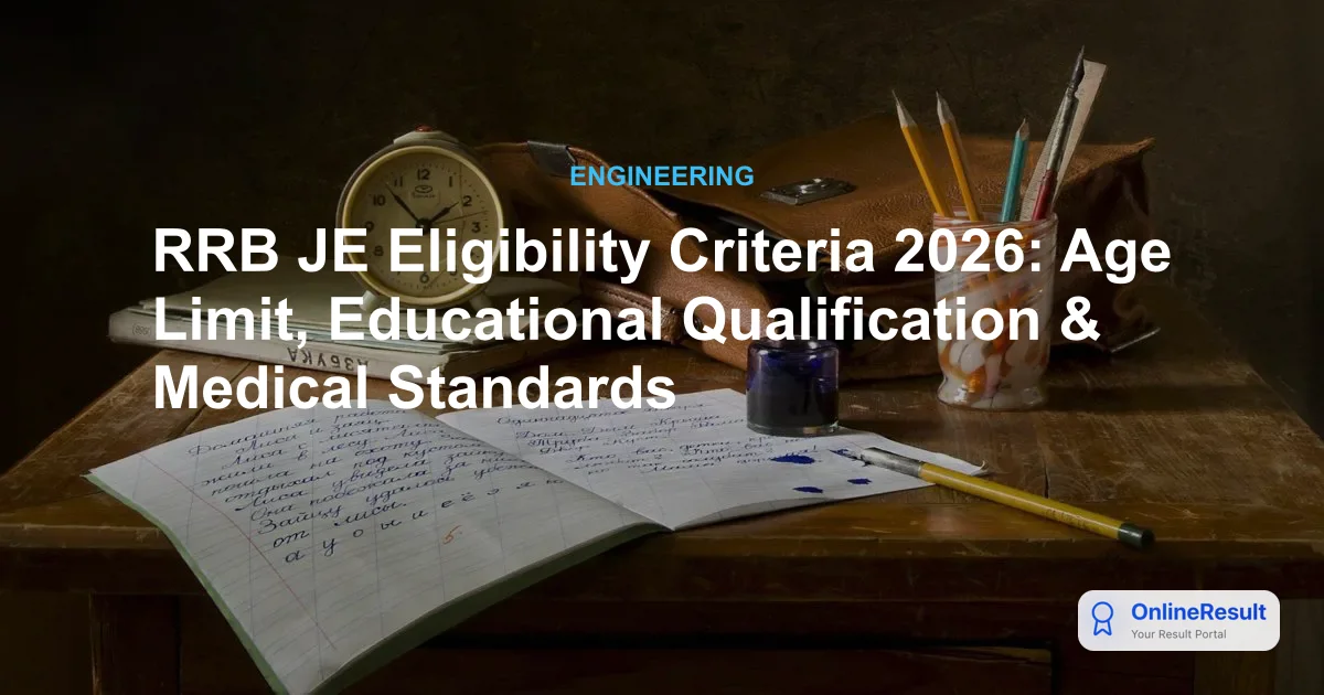 RRB JE Eligibility Criteria 2026: Age Limit, Educational Qualification & Medical Standards
