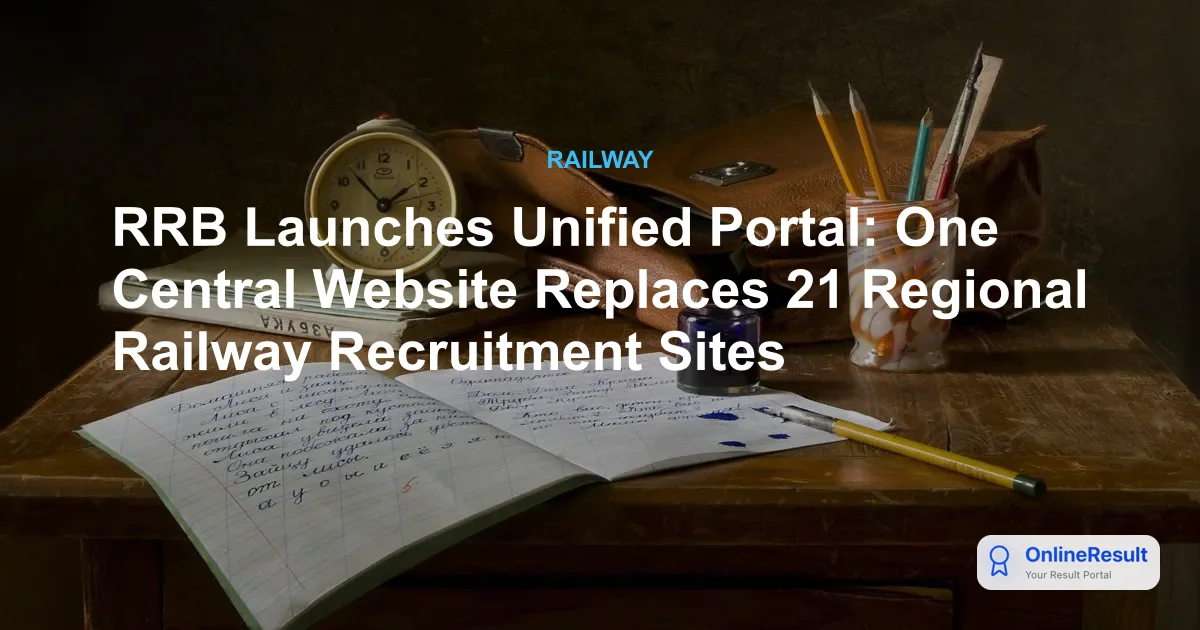 RRB Launches Unified Portal: One Central Website Replaces 21 Regional Railway Recruitment Sites