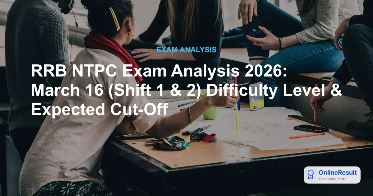 RRB NTPC Exam Analysis 2026: March 16 (Shift 1 & 2) Difficulty Level & Expected Cut-Off