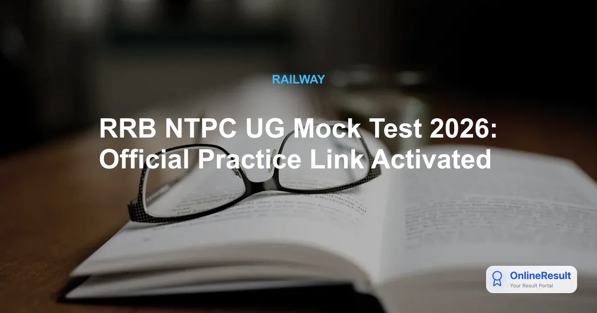 RRB NTPC UG Mock Test 2026: Official Practice Link Activated