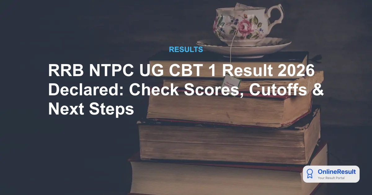 RRB NTPC UG CBT 1 Result 2026: Direct Download Link, Cut-Offs & Stage 2 Schedule