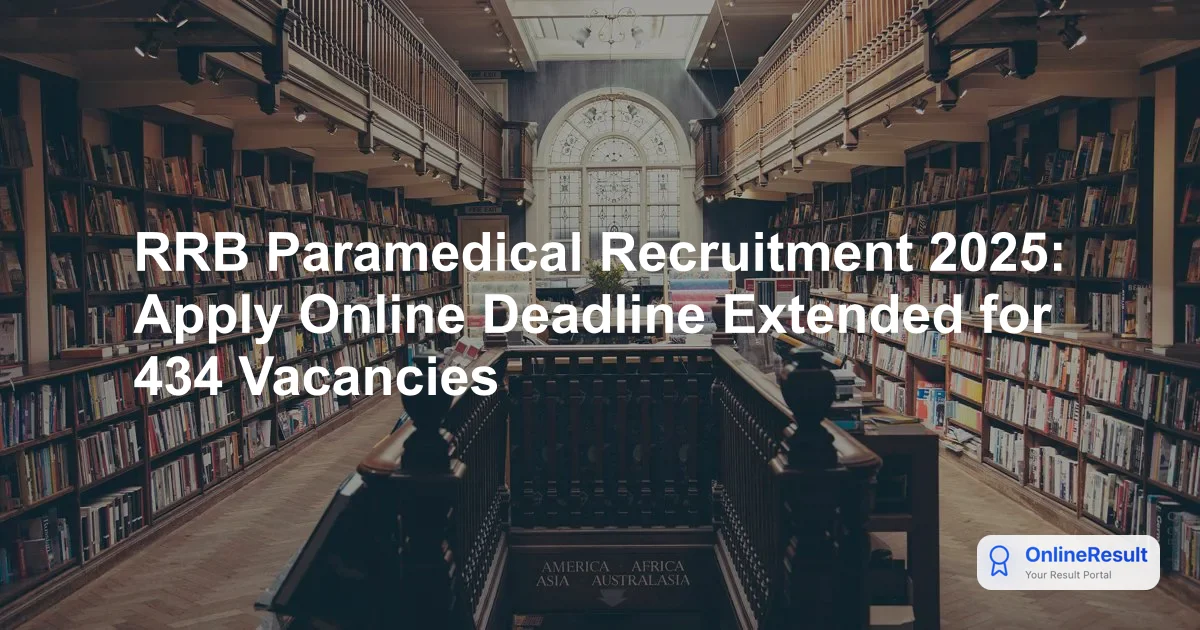 RRB Paramedical Apply Online 2026: Registration Link & Application Form