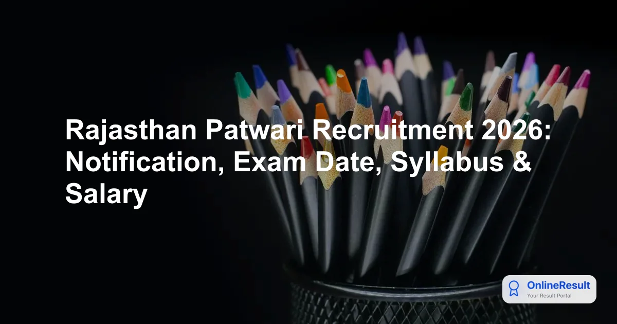 Rajasthan Patwari Recruitment 2026: Notification, Exam Date, Syllabus & Salary