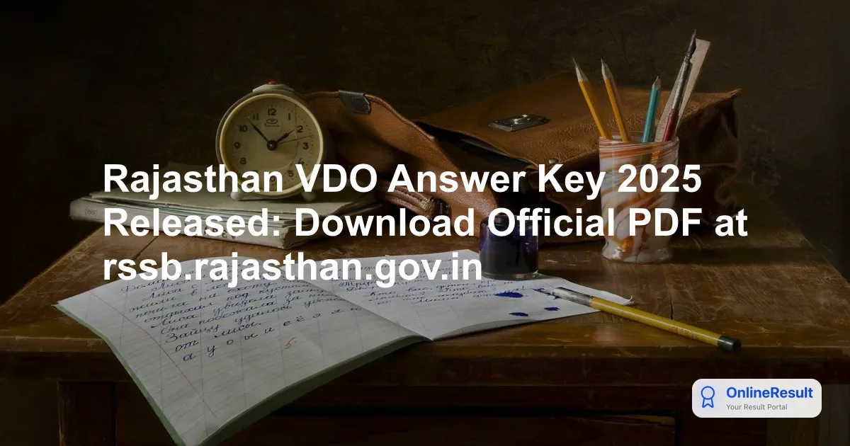 Rajasthan VDO Answer Key 2025 Released: Download Official PDF at rssb.rajasthan.gov.in