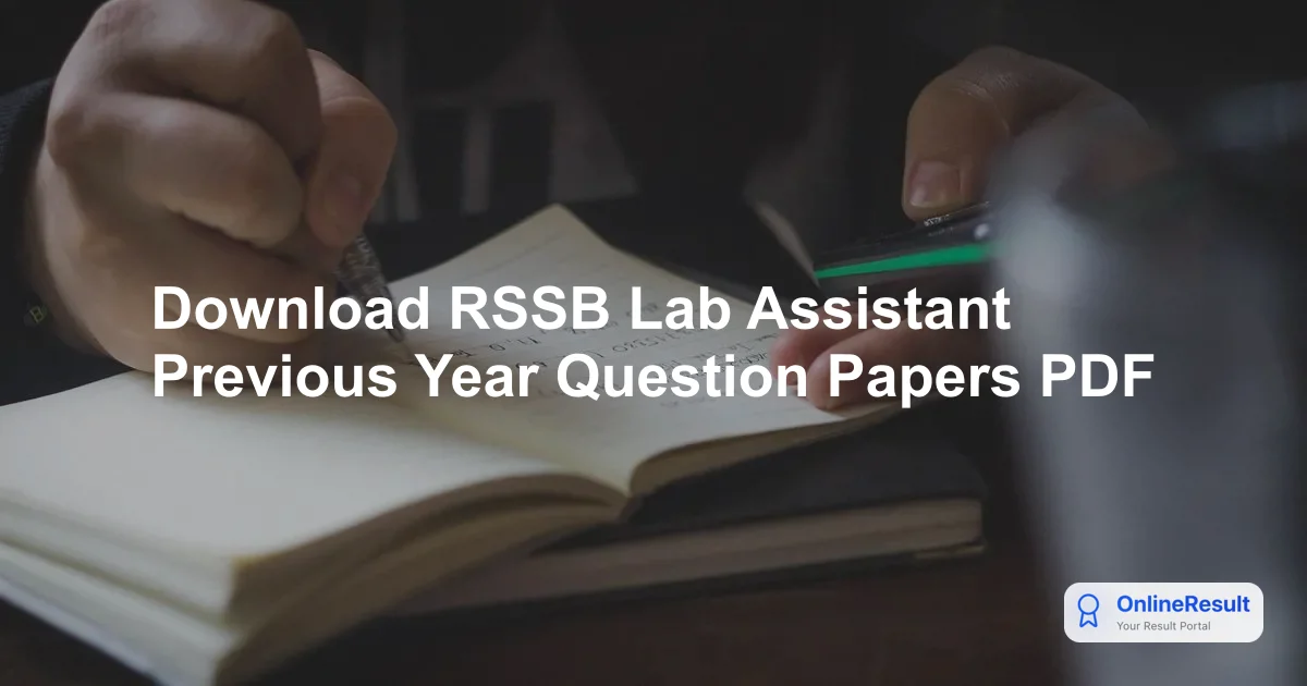 Download RSSB Lab Assistant Previous Year Question Papers PDF