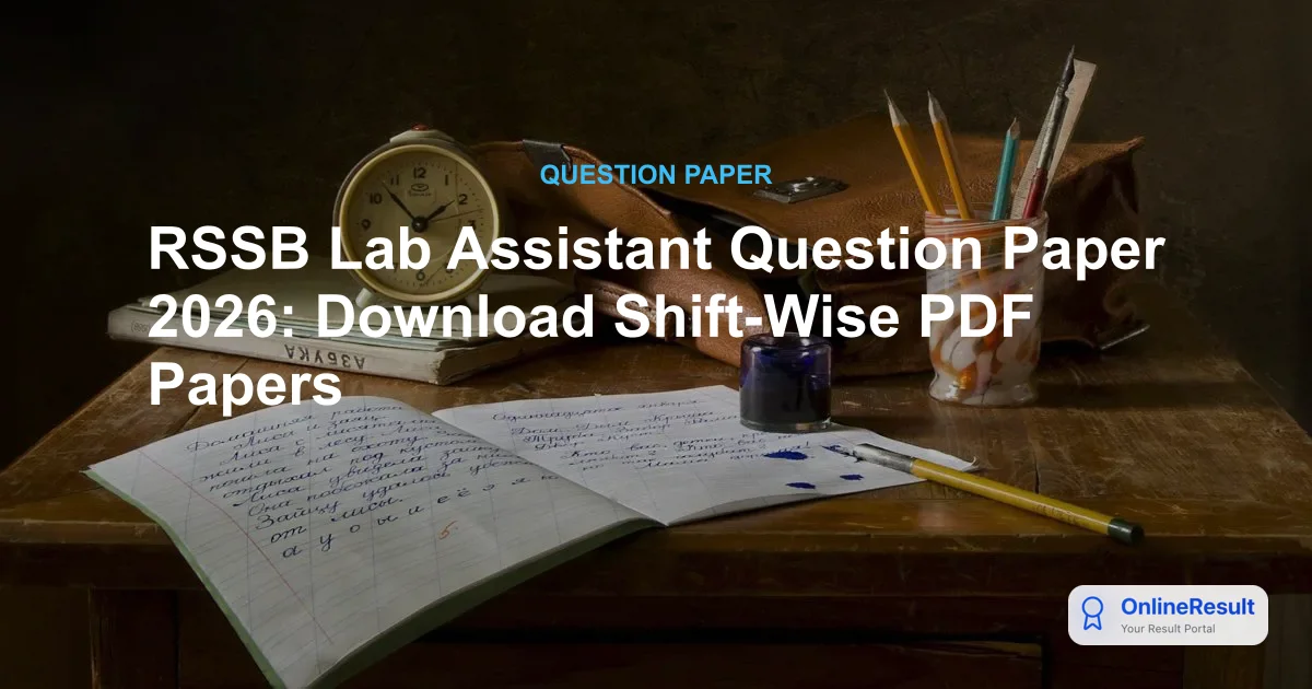 RSSB Lab Assistant Question Paper 2026: Download Shift-Wise PDF Papers