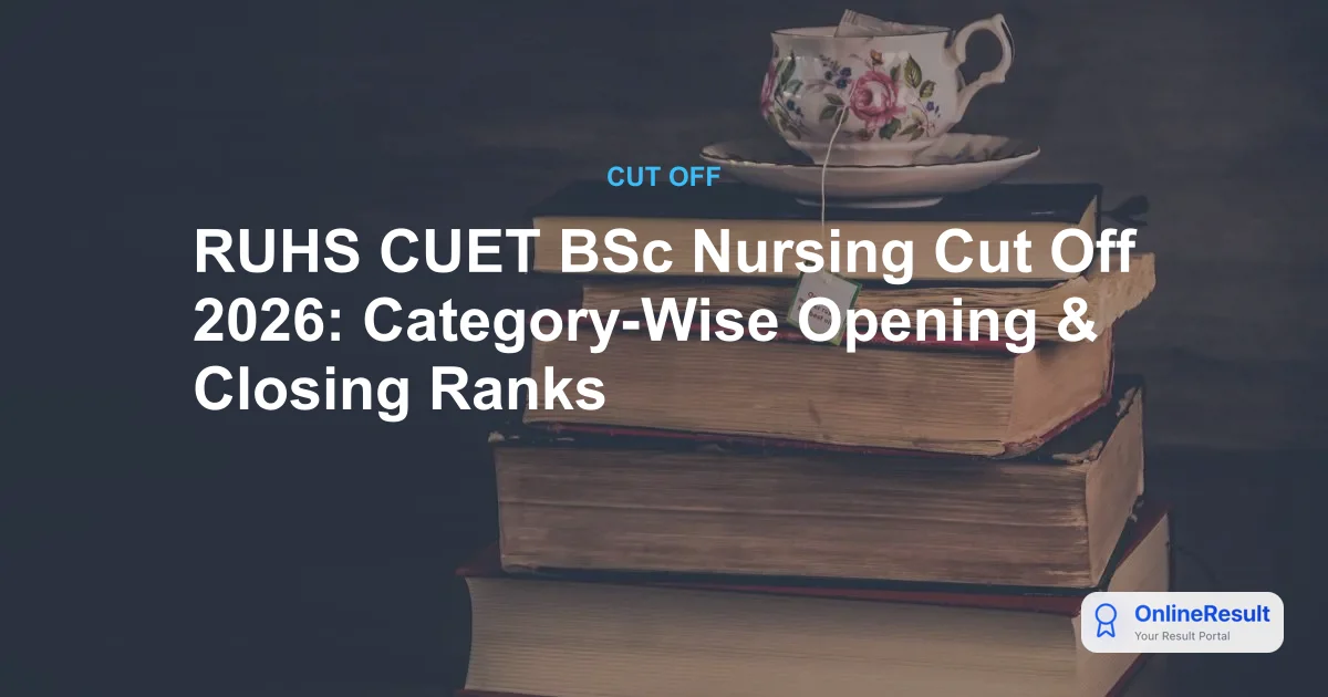 RUHS CUET BSc Nursing Cut Off 2026: Category-Wise Opening & Closing Ranks