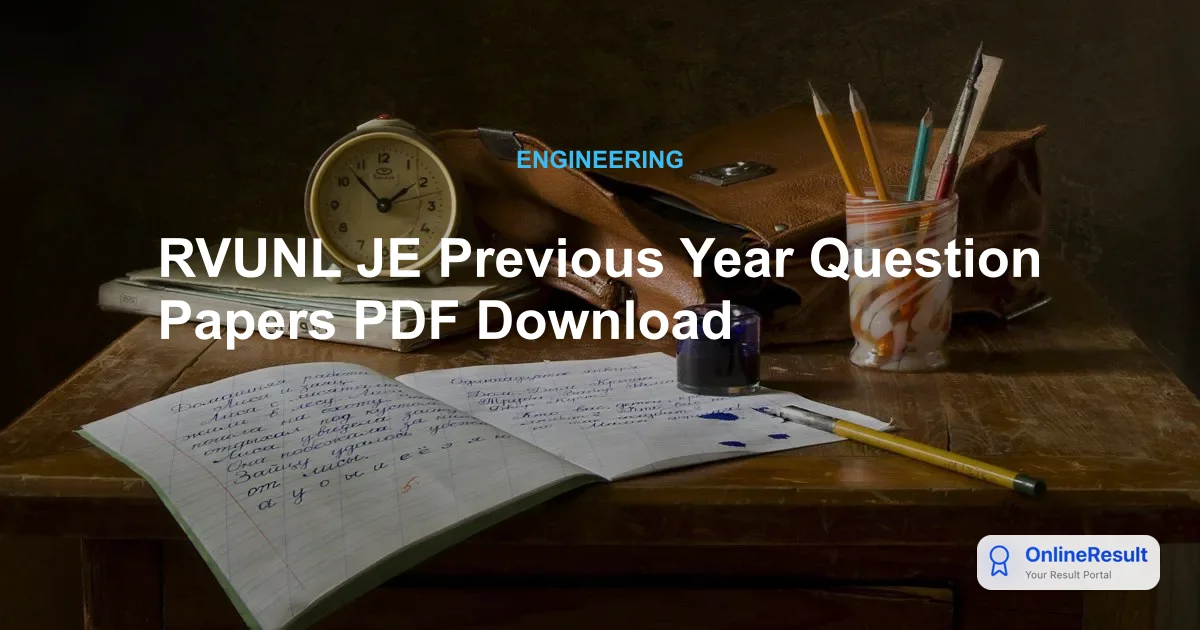 RVUNL JE Previous Year Question Papers PDF Download