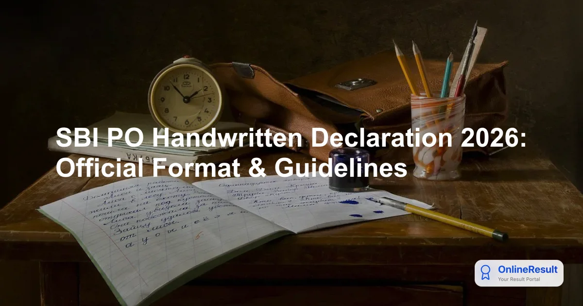 SBI PO Handwritten Declaration 2026: Official Format & Guidelines