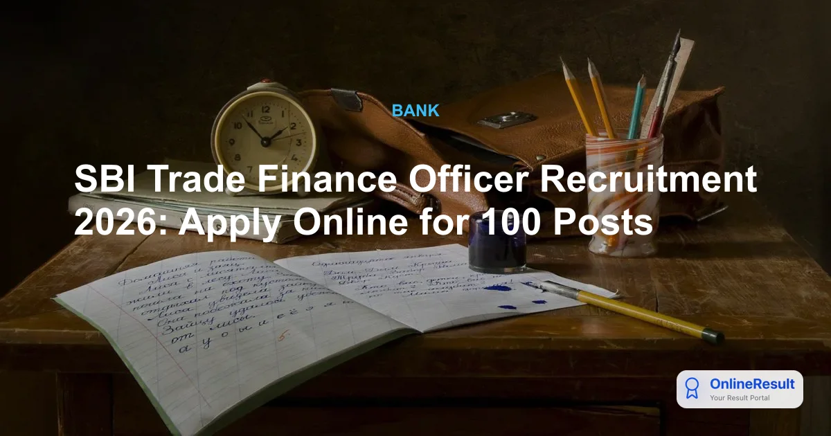SBI Trade Finance Officer Recruitment 2026: Apply Online for 100 Posts