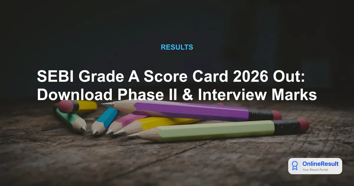 SEBI Grade A Score Card 2026 Out: Download Phase II & Interview Marks