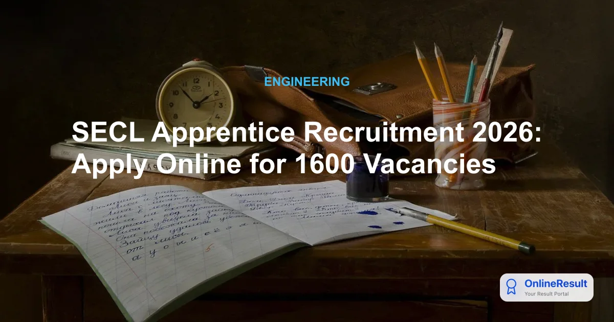 SECL Apprentice Recruitment 2026: Apply Online for 1600 Vacancies