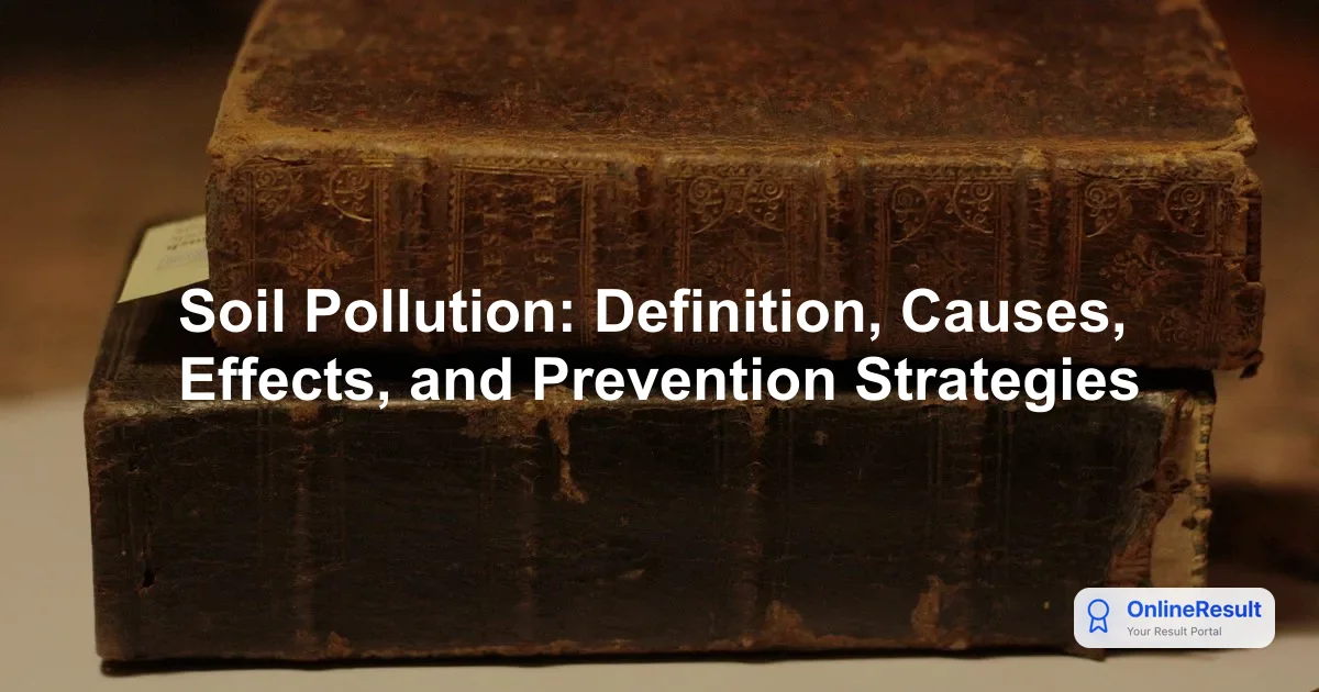 Soil Pollution: Definition, Causes, Effects, and Prevention Strategies