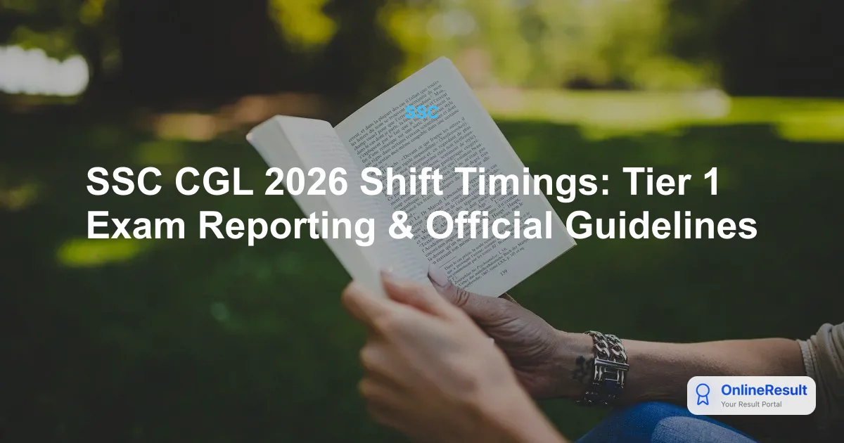 SSC CGL 2026 Shift Timings: Tier 1 Exam Reporting & Official Guidelines