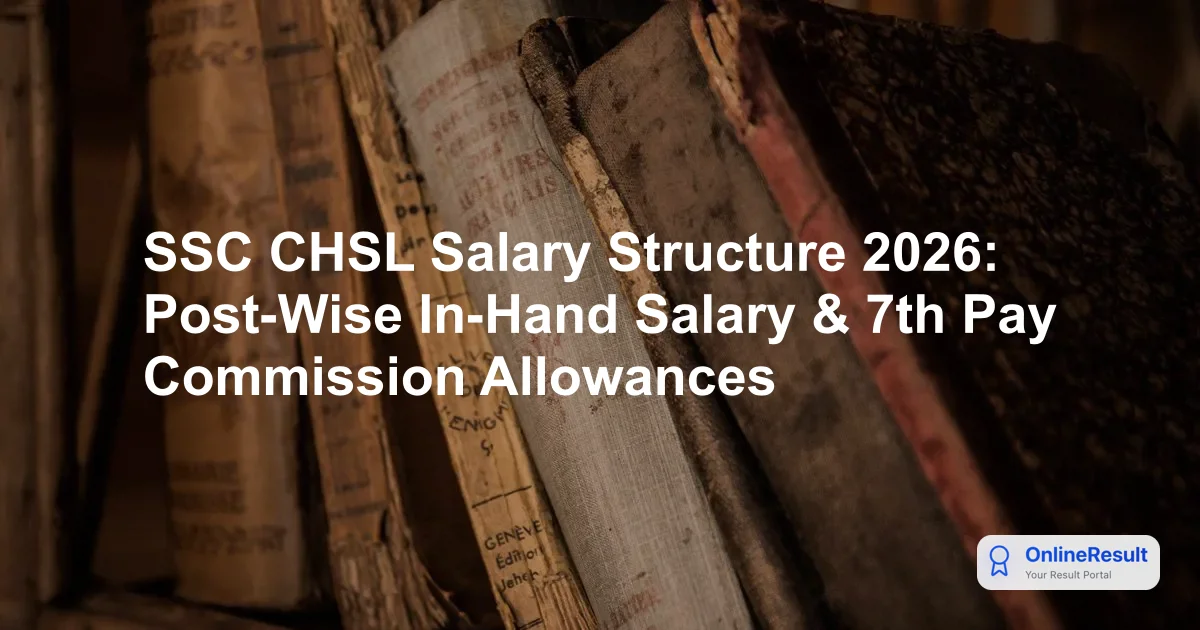 SSC CHSL Salary Structure 2026: Post-Wise In-Hand Salary & 7th Pay Commission Allowances