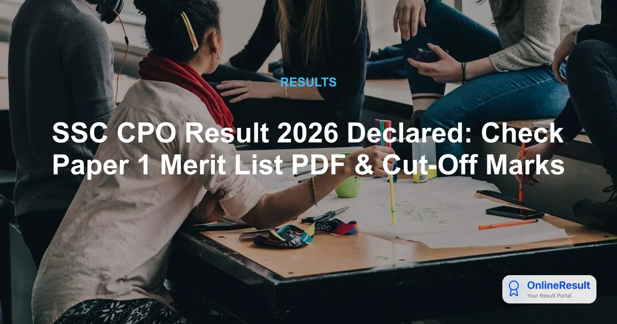 SSC CPO Result 2026 Declared: Check Paper 1 Merit List PDF & Cut-Off Marks