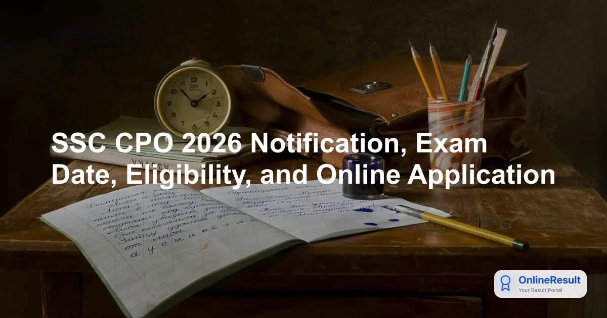 SSC CPO 2026 Notification, Exam Date, Eligibility, and Online Application
