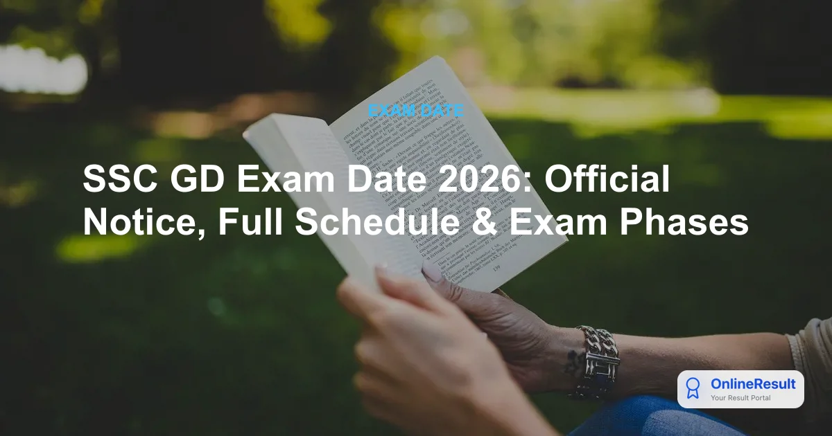 SSC GD Exam Date 2026: Official Notice, Full Schedule & Exam Phases