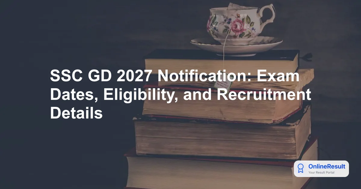 SSC GD 2027 Notification: Exam Dates, Eligibility, and Recruitment Details
