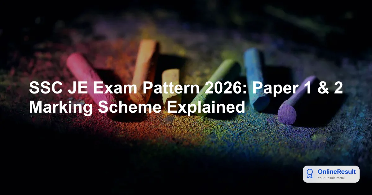 SSC JE Exam Pattern 2026: Paper 1 & 2 Marking Scheme Explained