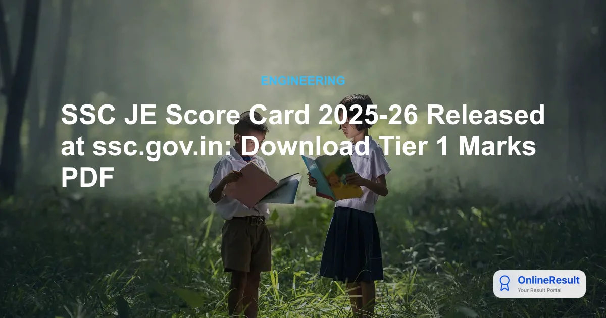 SSC JE Score Card 2025-26 Released at ssc.gov.in: Download Tier 1 Marks PDF