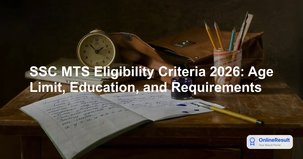 SSC MTS Eligibility Criteria 2026: Age Limit, Education, and Requirements