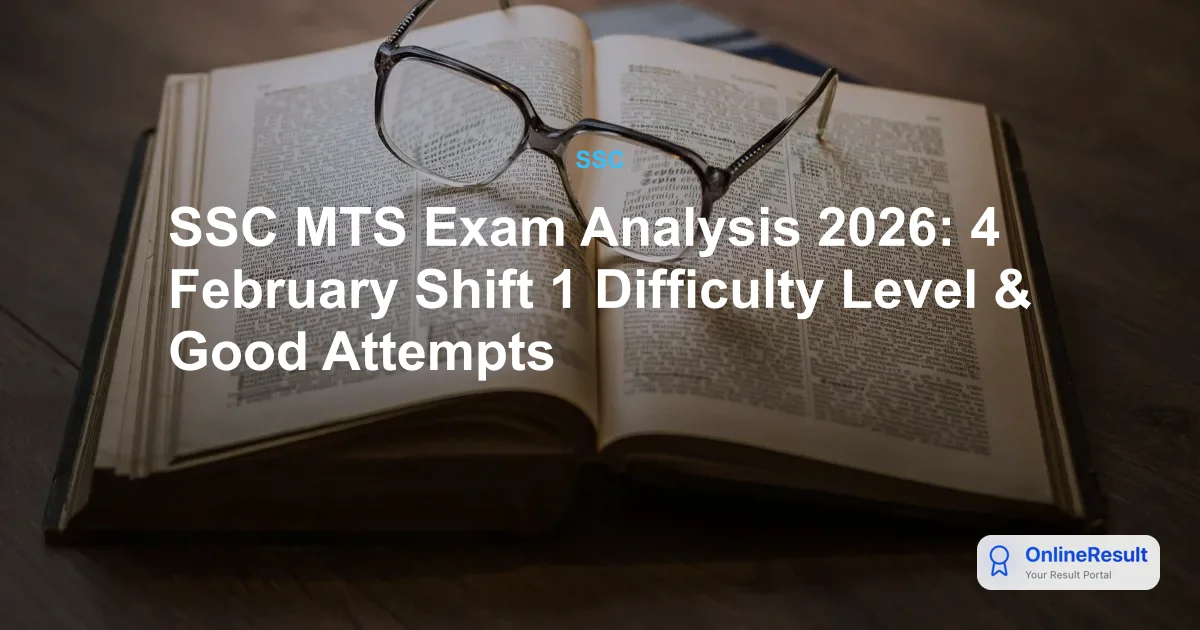 SSC MTS Exam Analysis 2026: 4 February Shift 1 Difficulty Level & Good Attempts