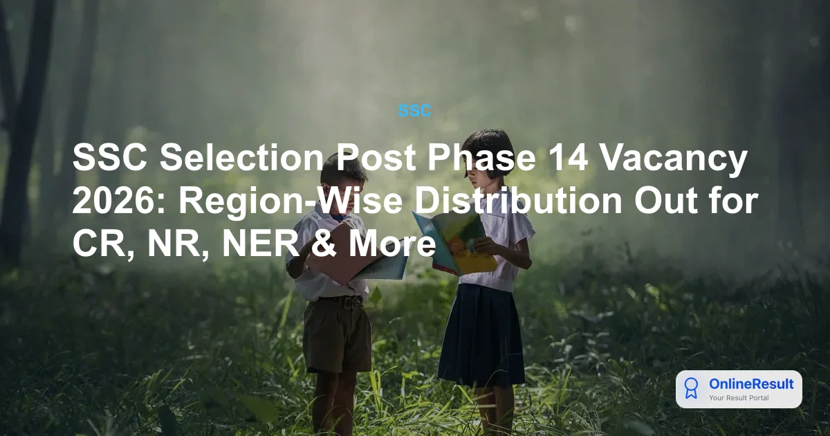 SSC Selection Post Phase 14 Vacancy 2026: Region-Wise Distribution Out for CR, NR, NER & More