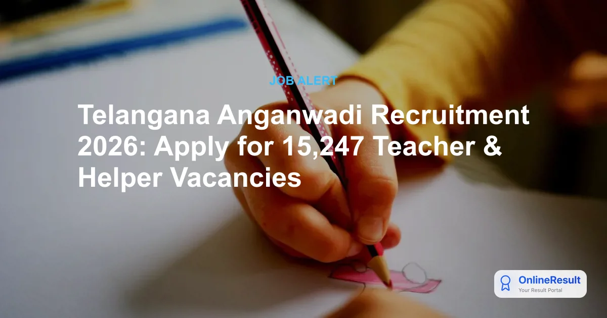 Telangana Anganwadi Recruitment 2026: Apply for 15,247 Teacher & Helper Vacancies