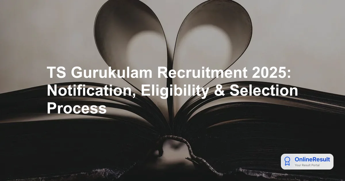TS Gurukulam Recruitment 2025: Notification, Eligibility & Selection Process