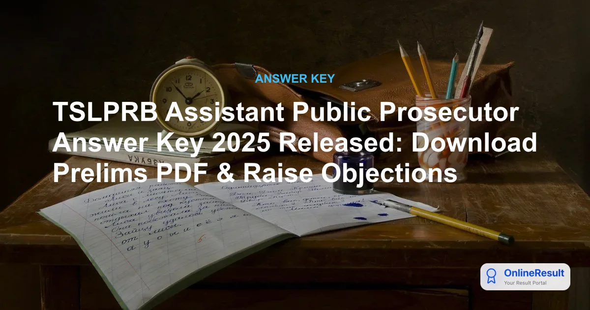 TSLPRB Assistant Public Prosecutor Answer Key 2025 Released: Download Prelims PDF & Raise Objections