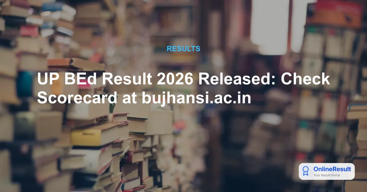 UP BEd Result 2026 Released: Check Scorecard at bujhansi.ac.in