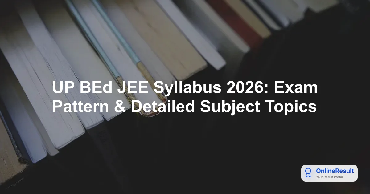 UP B.Ed. JEE 2026: Complete Exam Pattern, Syllabus, and Preparation Strategy