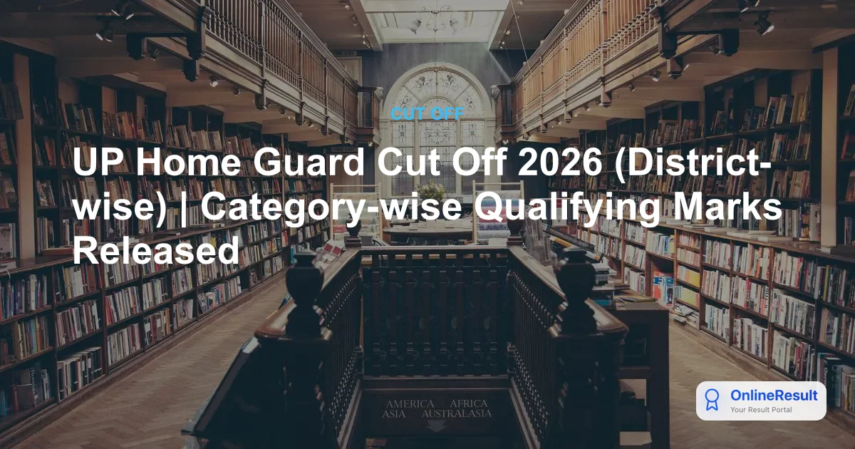 UP Home Guard Cut Off 2026 (District-wise) | Category-wise Qualifying Marks Released