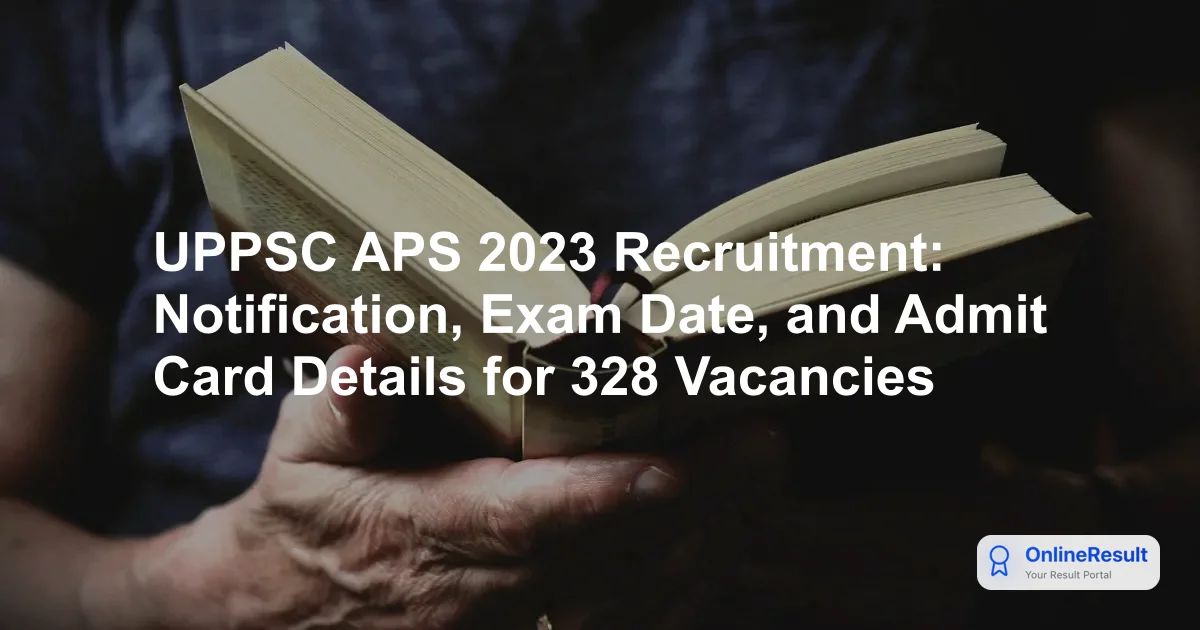 UPPSC APS 2023 Recruitment: Notification, Exam Date, and Admit Card Details for 328 Vacancies