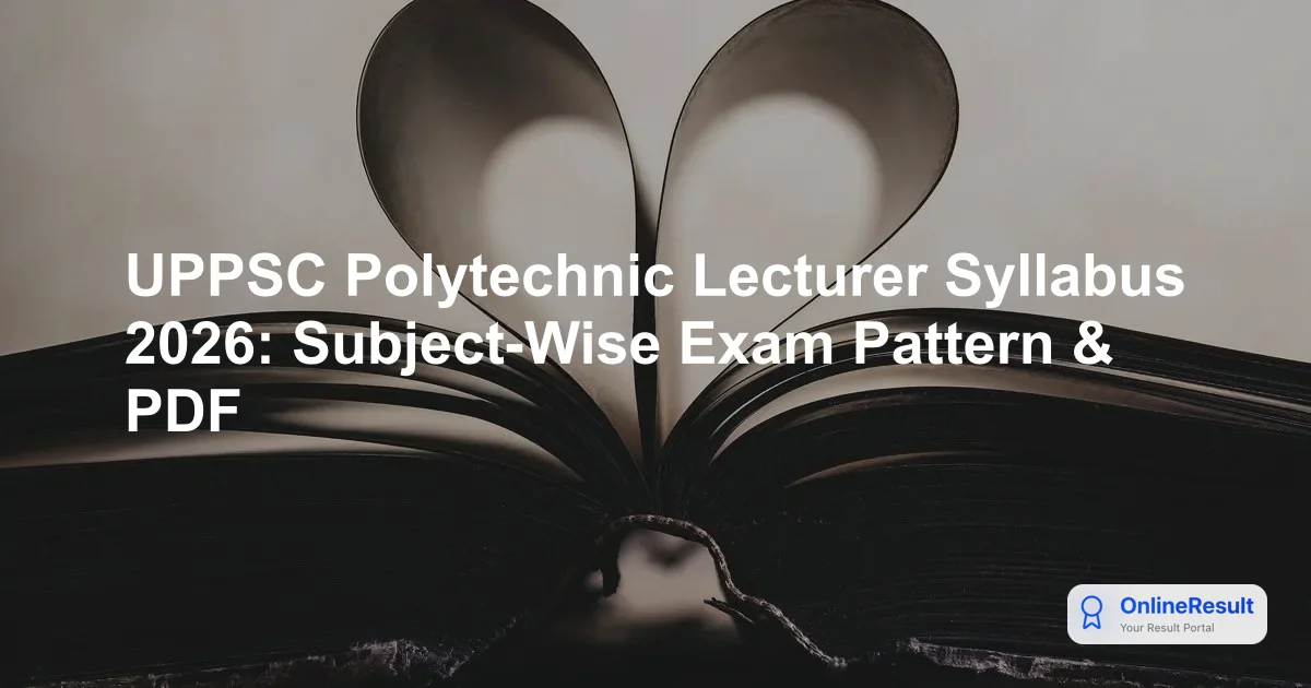 UPPSC Polytechnic Lecturer Syllabus 2026: Subject-Wise Exam Pattern & PDF