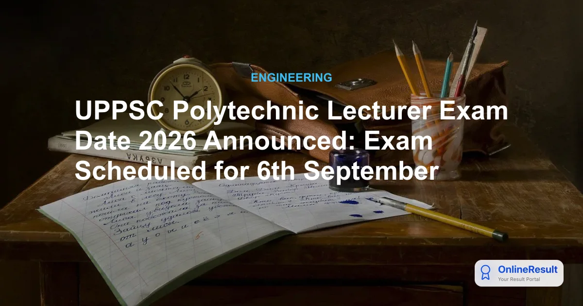 UPPSC Polytechnic Lecturer Exam Date 2026 Announced: Exam Scheduled for 6th September