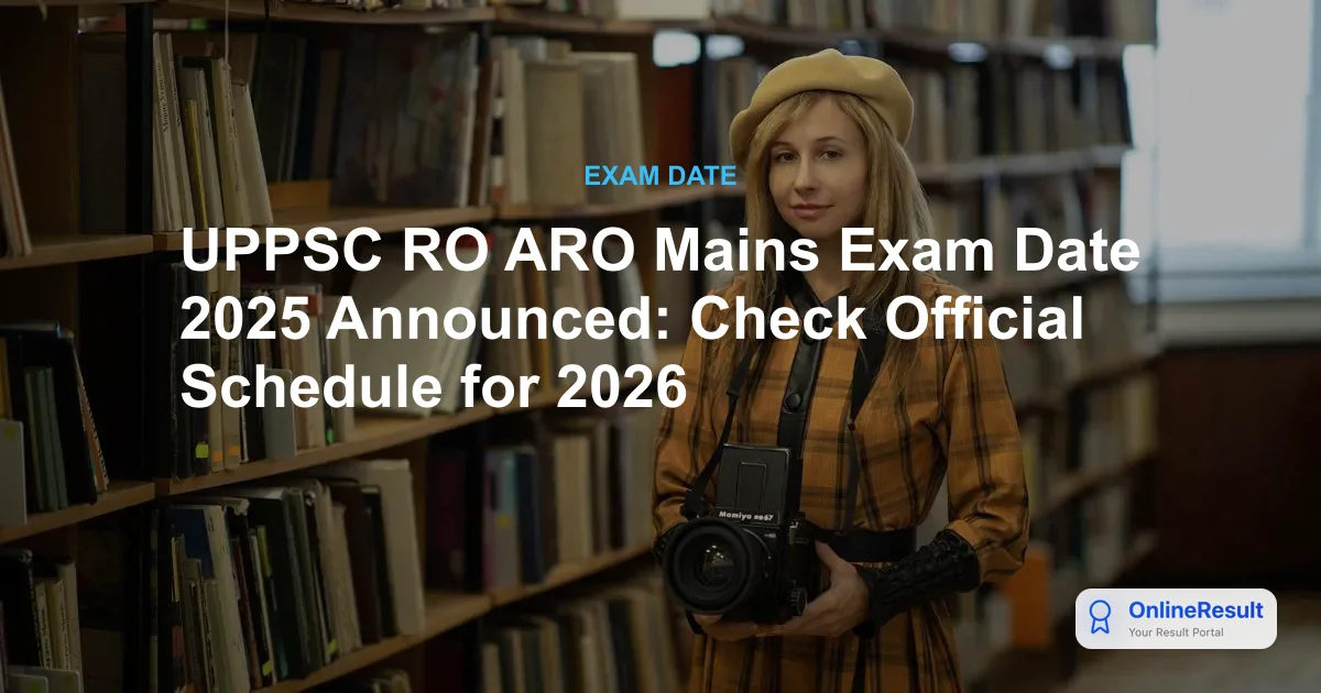UPPSC RO ARO Mains Exam Date 2025 Announced: Check Official Schedule for 2026