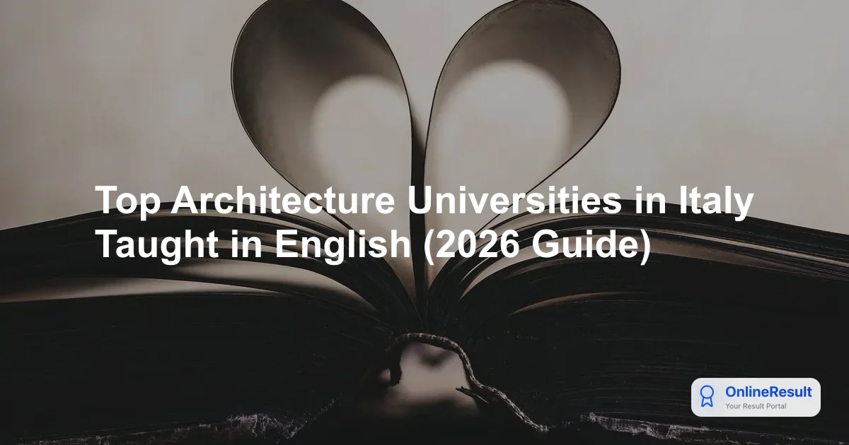 Top Architecture Universities in Italy Taught in English (2026 Guide)