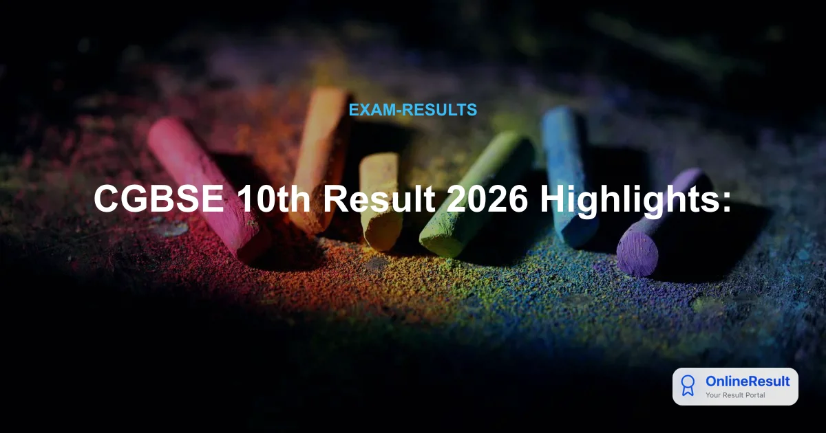 CGBSE 10th Result 2026 Highlights:
