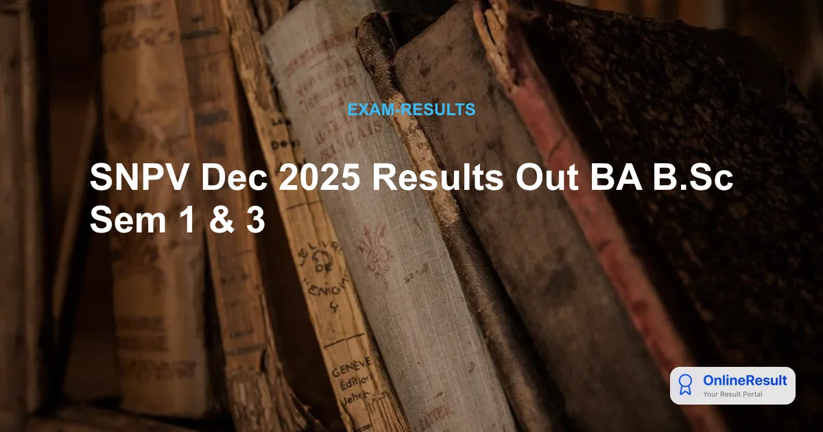 SNPV Dec 2025 Results Out BA B.Sc Sem 1 & 3