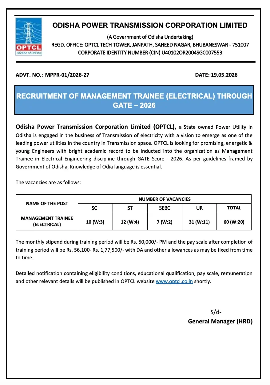 OPTCL Management Trainee Recruitment 2026 Notification Out for 60 Posts_3.1