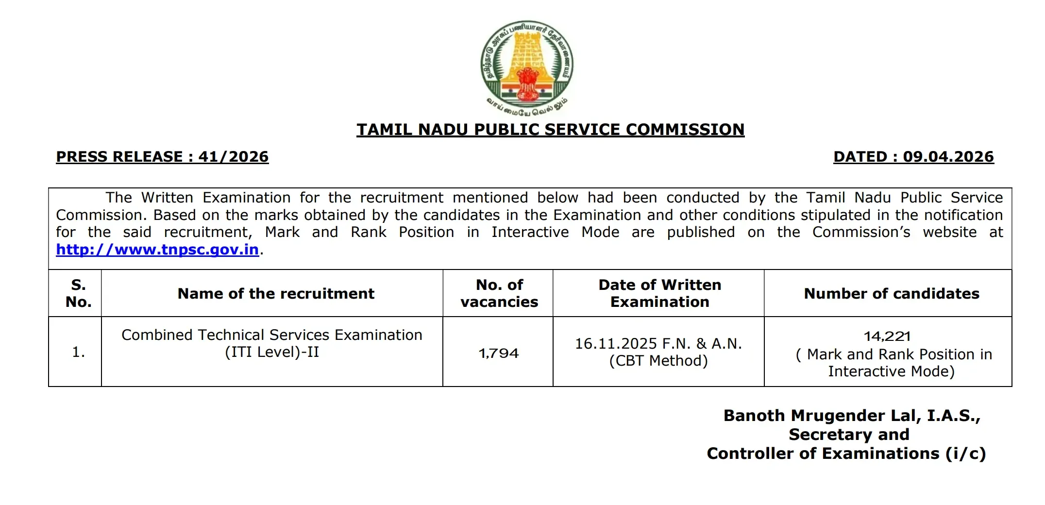 TNPSC Field Assistant Result 2025-26 Declared: Check Marks & Merit List